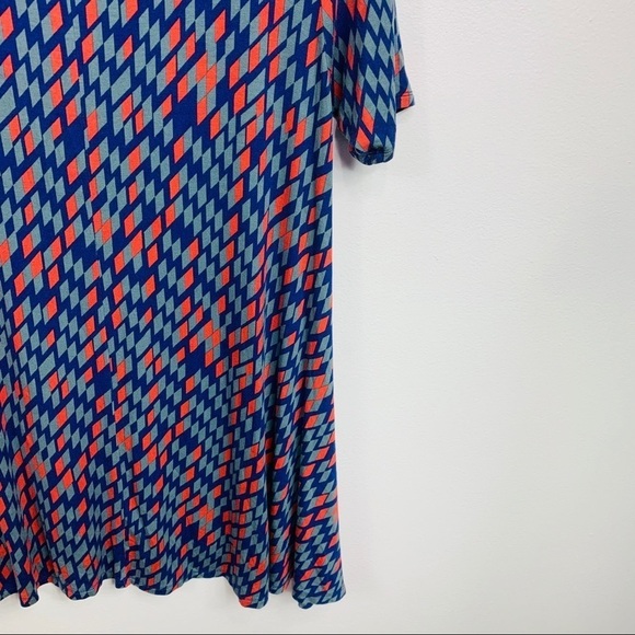 LuLaRoe Blue Geometric Print Tunic Top Extra Small - Picture 5 of 9